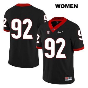 Women's Georgia Bulldogs NCAA #92 Justin Young Nike Stitched Black Legend Authentic No Name College Football Jersey XUL3854PC